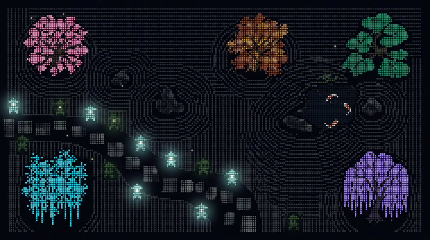 The first concept for The Garden, a garden landscape seen from above